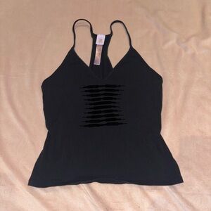 Savage Fenty small black tank top with velvet embellishments
